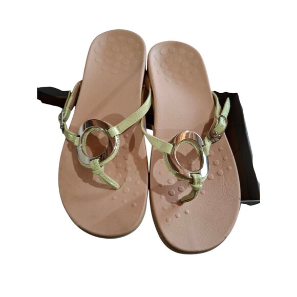 Vionic Karina Women Shadow Lime Slide Thong Post Comfort Orthotic Sandal Size 9 - Picture 10 of 16